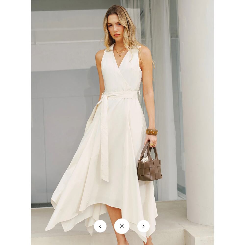 NWT Commense Pocket Detail Sleeveless Belted Maxi Dress Sz L - Picture 5 of 5